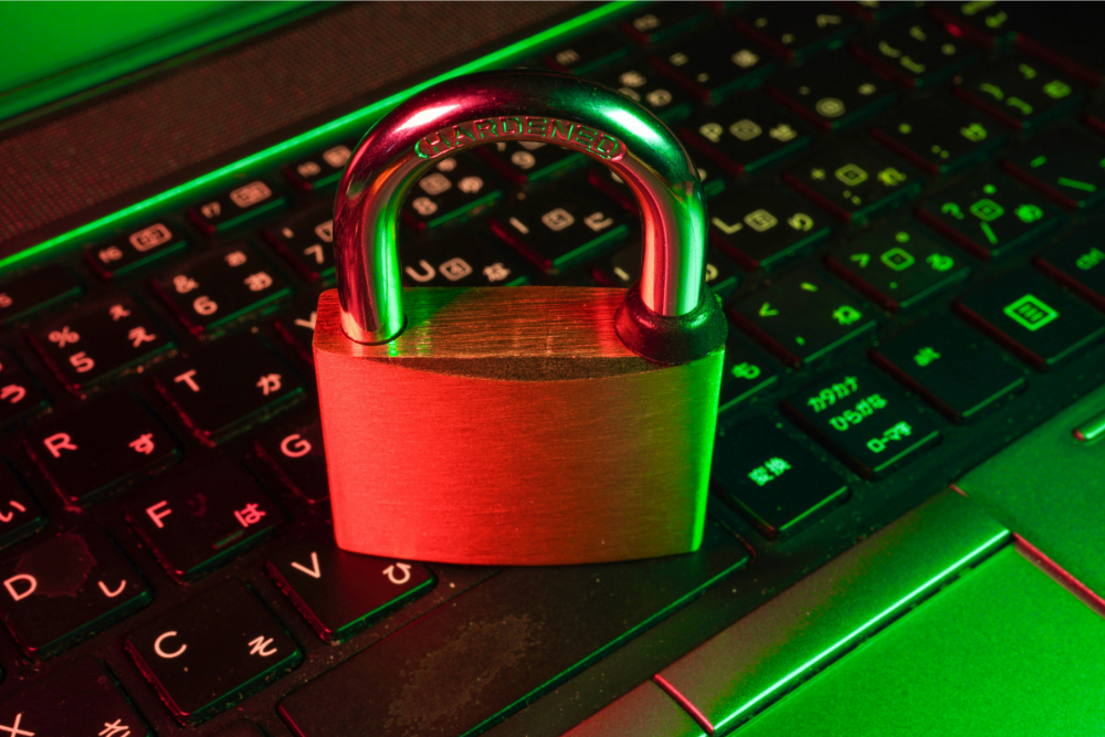 padlock on keyboard