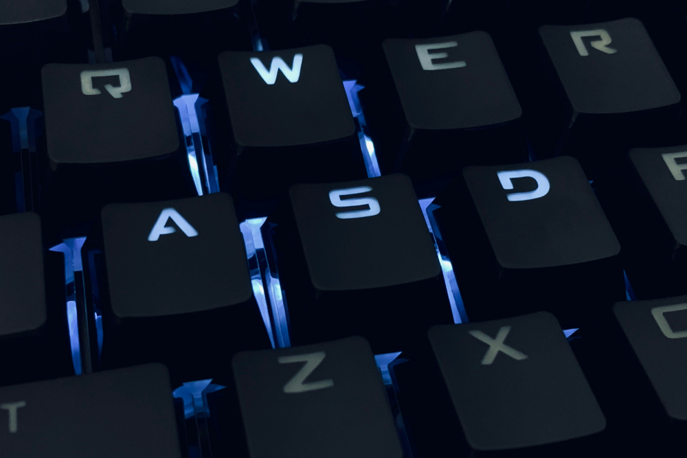 computer keyboard lit up